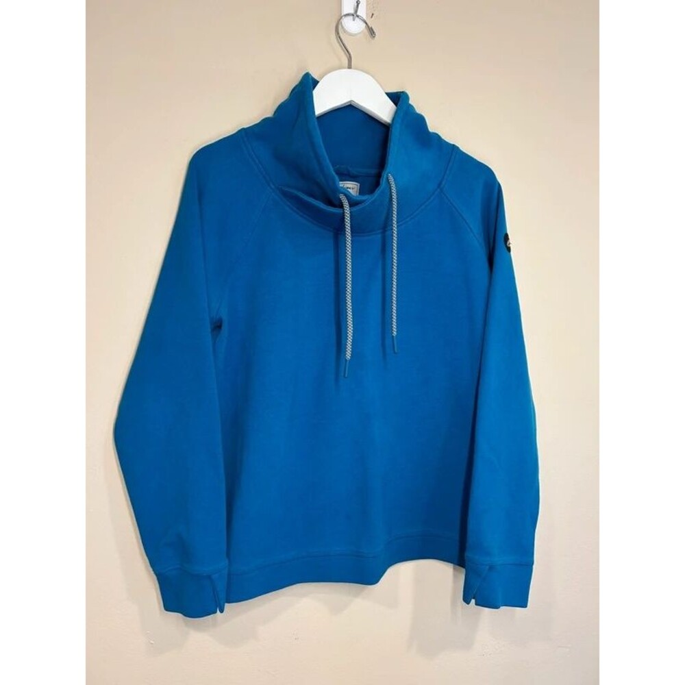 Levelwear Women's LG Bright Blue Open Back Cowl Neck Sweatshirt
